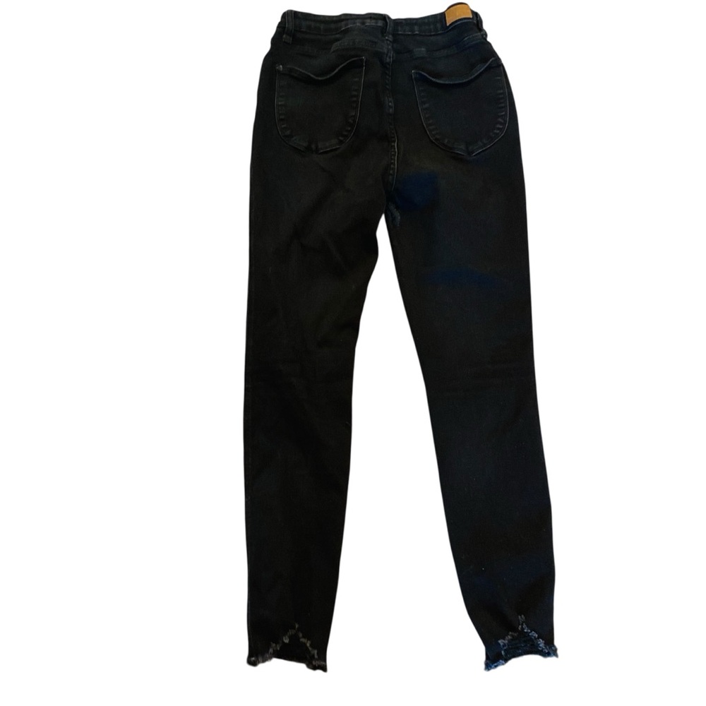 ⭐️ Judy Blue Black Skinny Fit Jeans Raw Hem - Picture 2 of 8